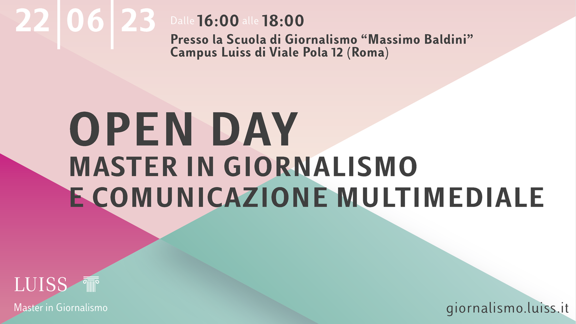 Open Day del Master in Giornalismo e Comunicazione multimediale – 22 giugno 2023