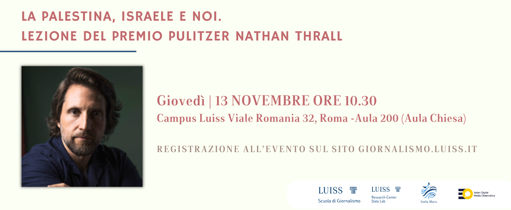 La Palestina, Israele e noi. Lezione del Premio Pulitzer Nathan Thrall