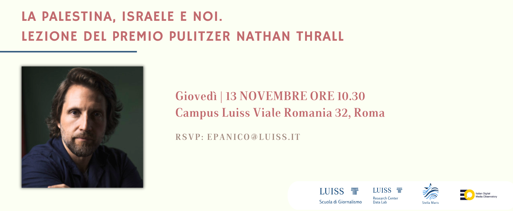 La Palestina, Israele e noi. Lezione del Premio Pulitzer Nathan Thrall